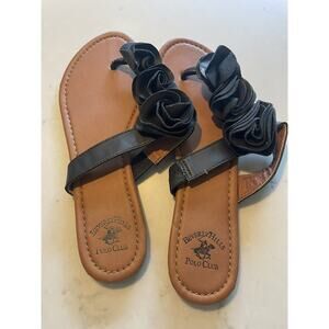 Beverly Hills Women’s thong sandals Black Size 7